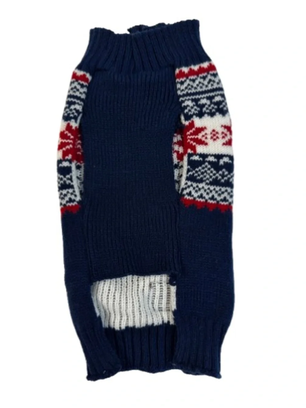 Navy Red White Fair Isle Half-zip Sweater